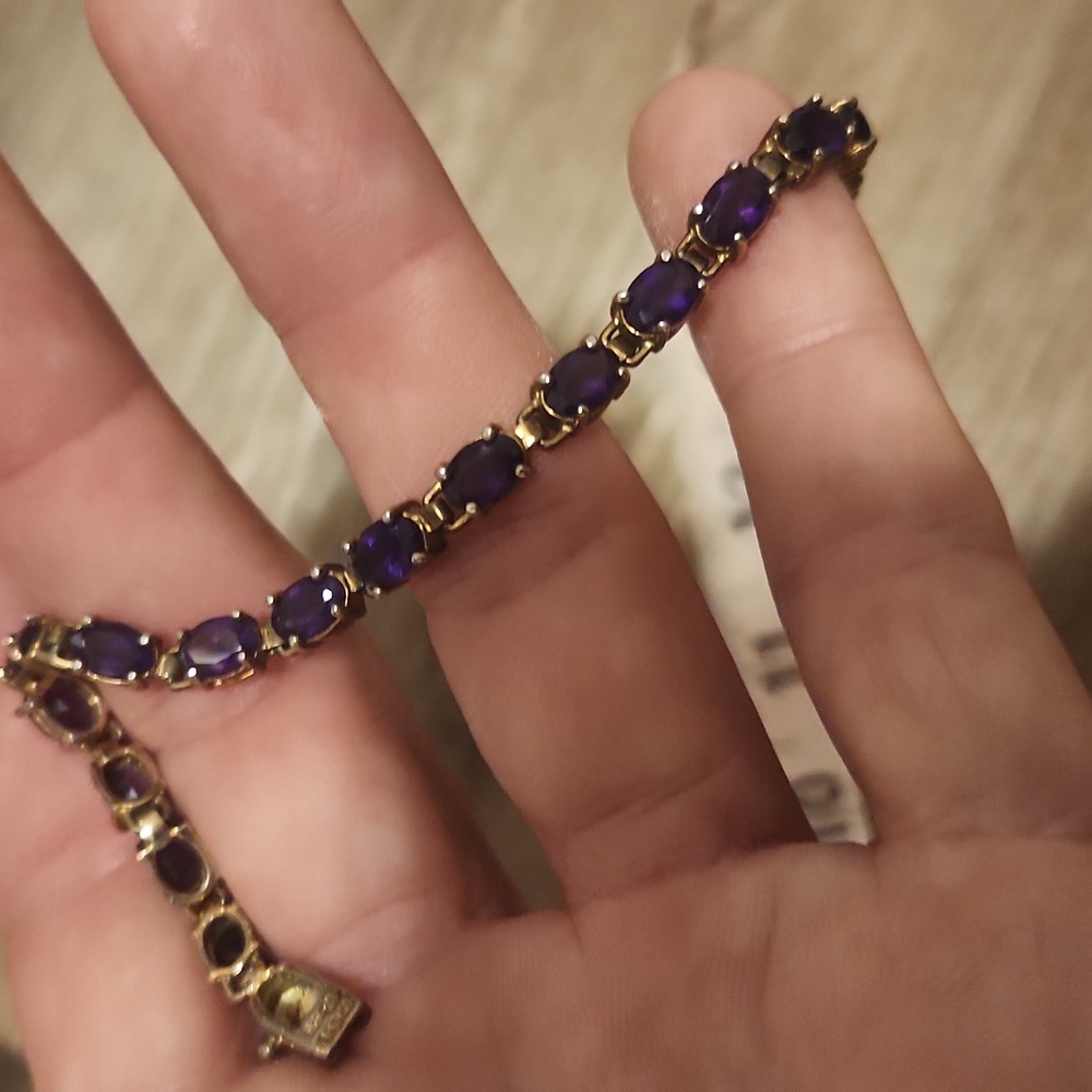 Amethyst Genuine Stone Tennis Bracelet NWT - Picture 8 of 8